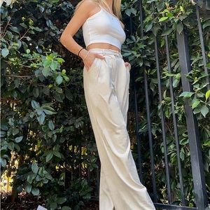 princess polly amalia wide leg satin trousers